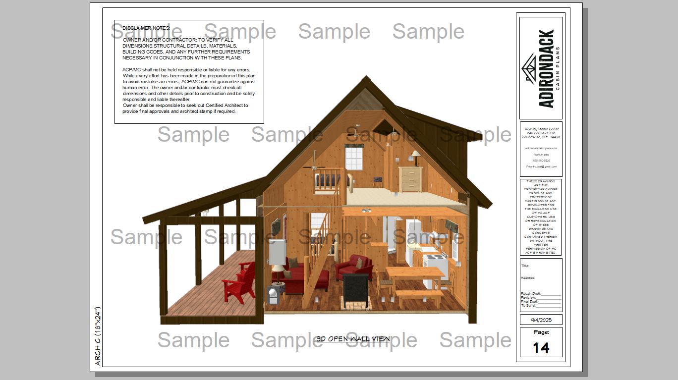 Sample Plan - Adirondack Cabin Plans