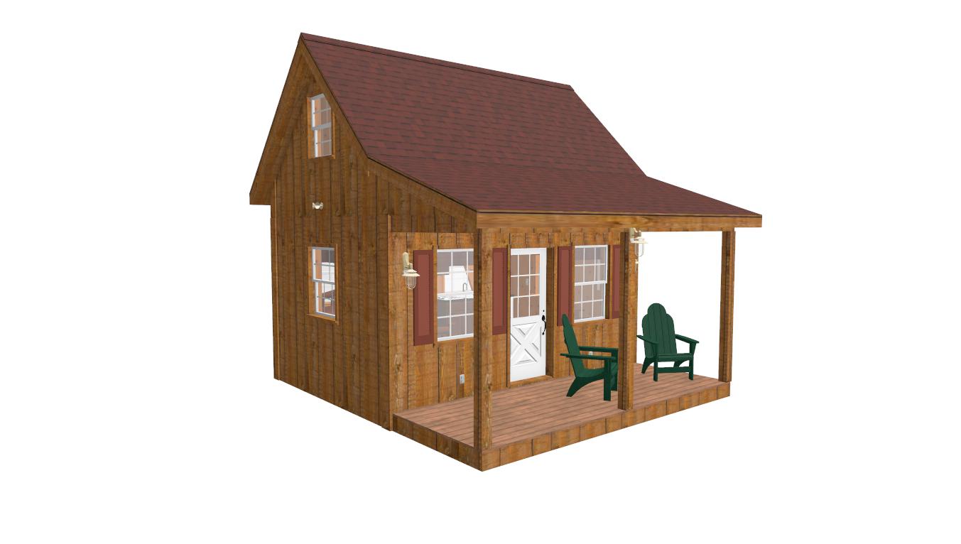 The ADK "Alpine" Solo Cabin-12'x16' Plans
