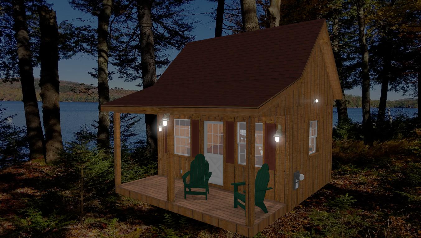 The ADK "Alpine" Solo Cabin-12'x16' Plans - Adirondack Cabin Plans