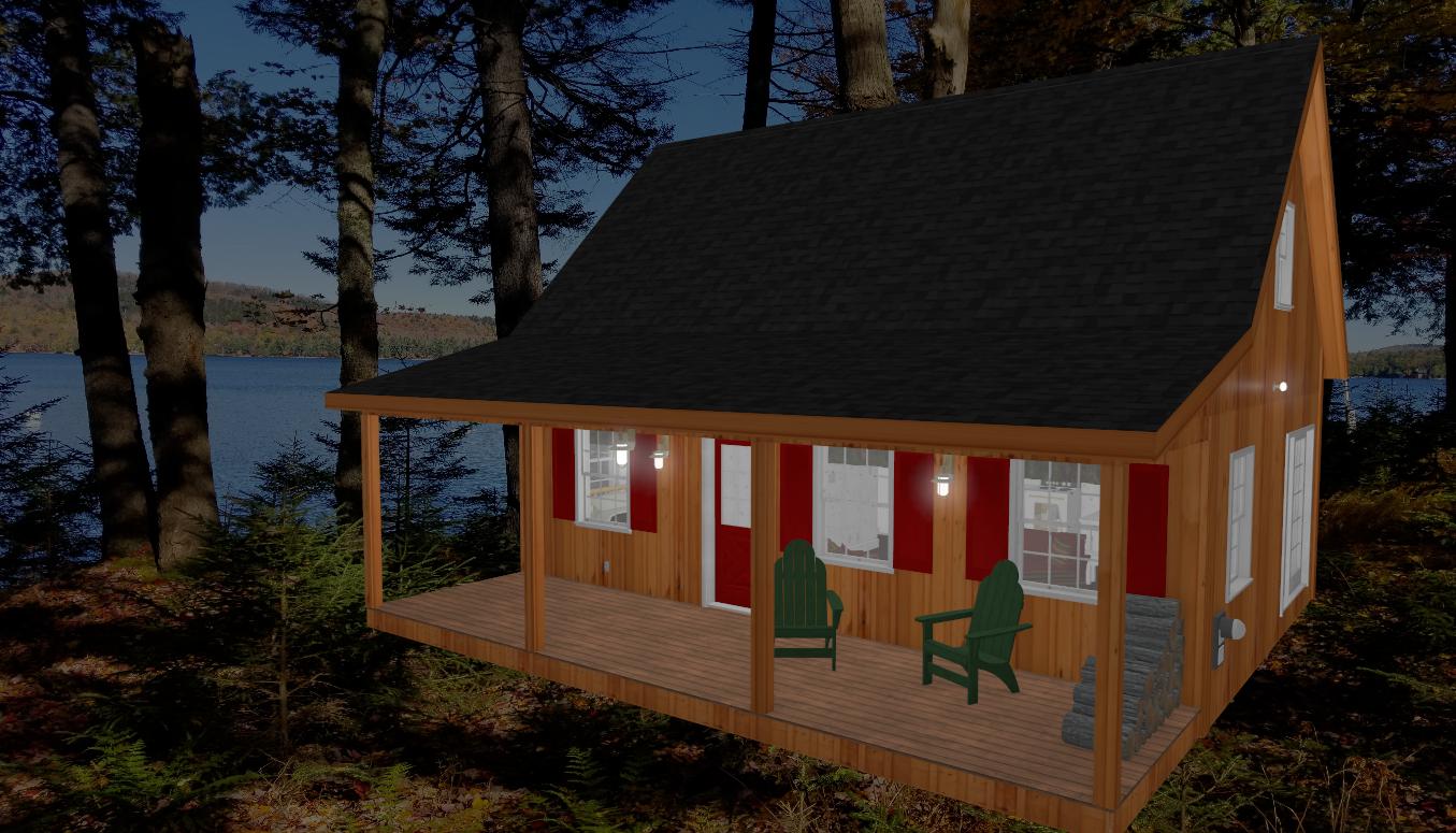 The ADK "Beaver Creek" Cabin-20'x28' Plans - Adirondack Cabin Plans