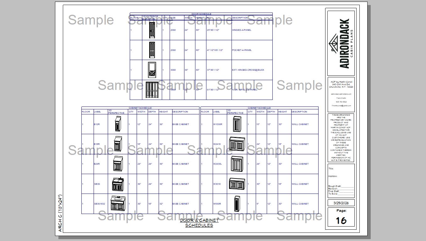Sample Plan Adirondack Cabin Plans