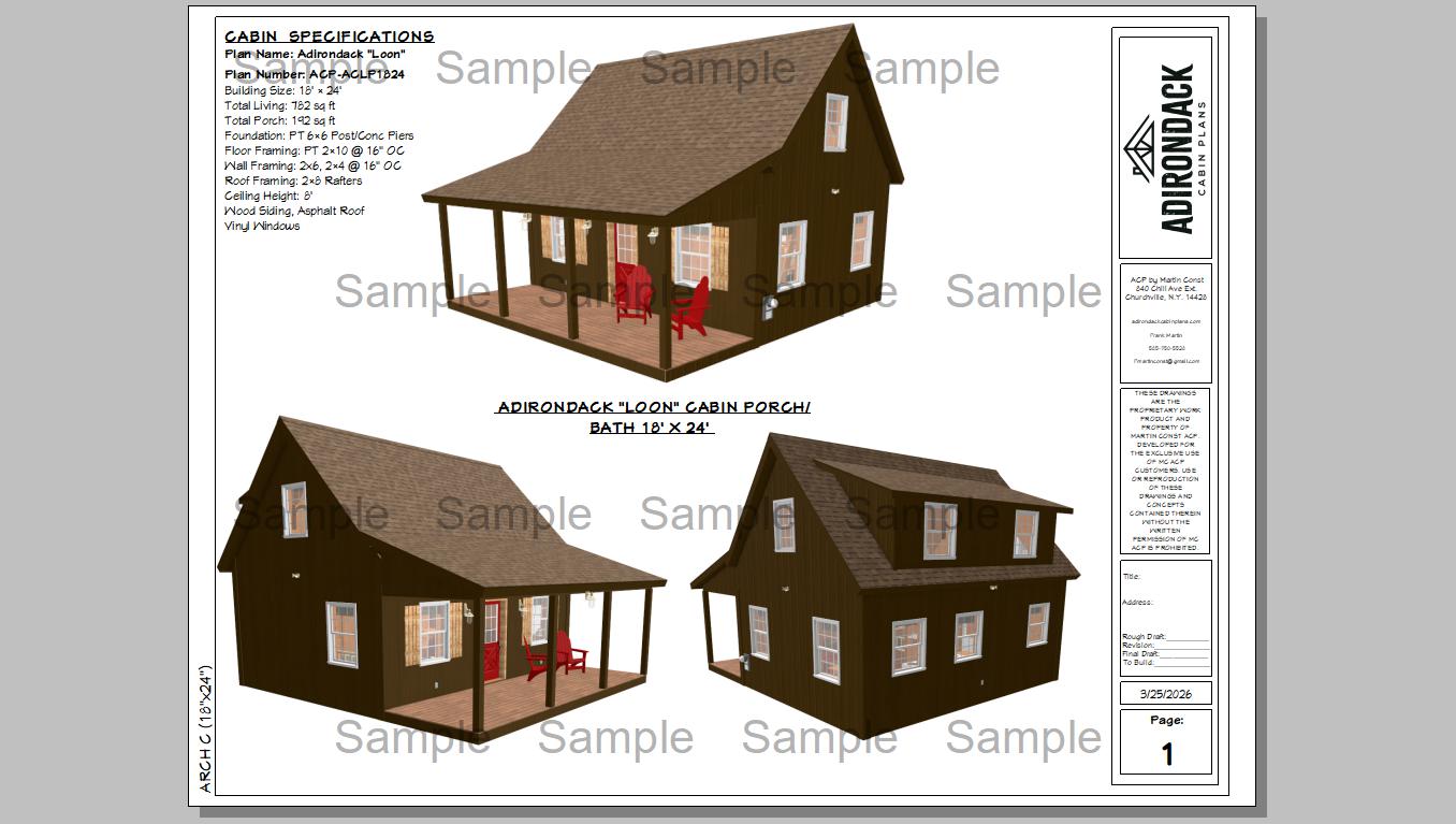 Sample Plan Adirondack Cabin Plans