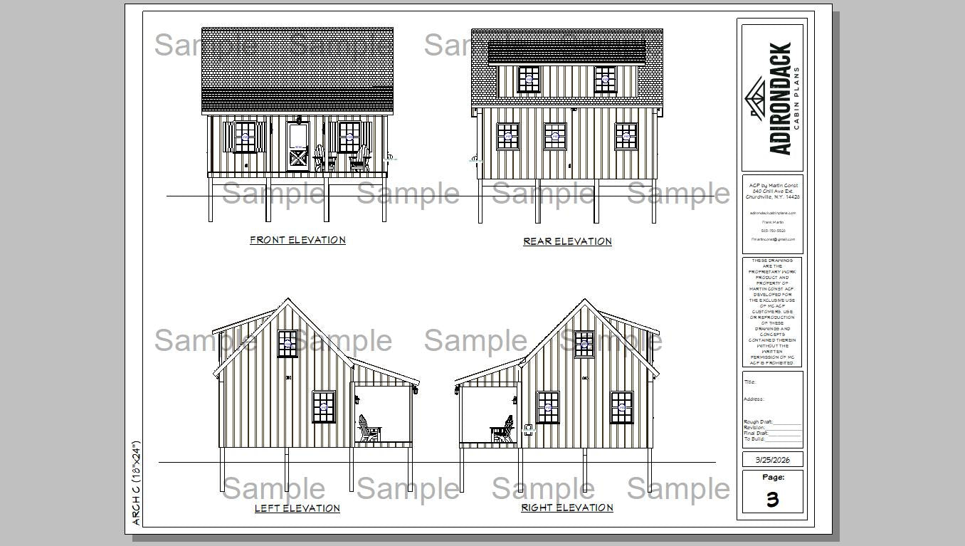 Sample Plan Adirondack Cabin Plans