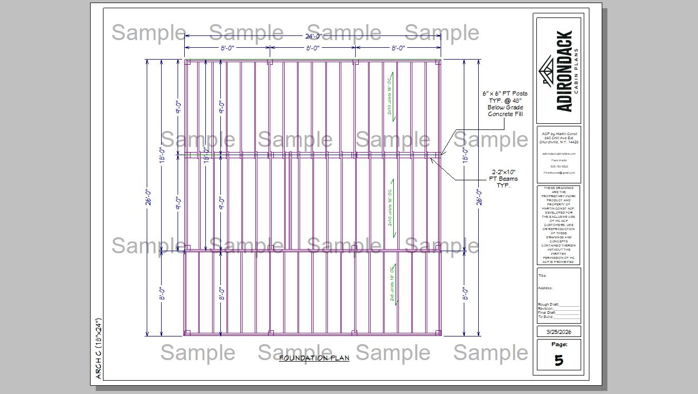 Sample Plan Adirondack Cabin Plans