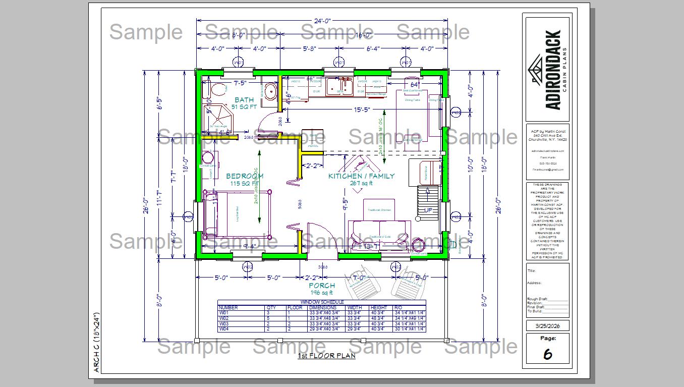 Sample Plan Adirondack Cabin Plans