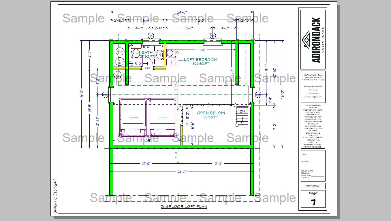 Sample Plan Adirondack Cabin Plans
