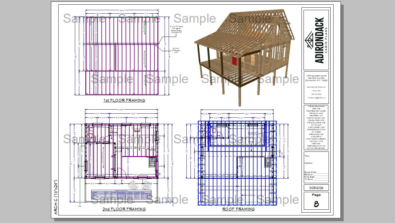 Sample Plan Adirondack Cabin Plans