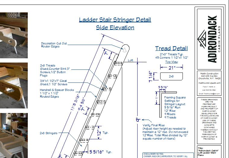 Loft Ladder Stair-Plans Adirondack Cabin Plans