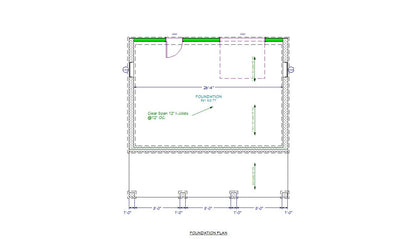 The ADK "Beaver Creek" Cabin-20'x28' Full Foundation Plans - Adirondack Cabin Plans