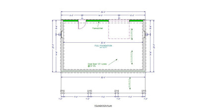 The ADK "Cedar Point" Family Cabin-20'x32' Full Foundation Plans - Adirondack Cabin Plans