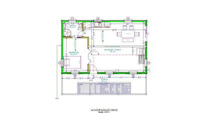 The ADK "Cedar Point" Family Cabin-20'x32' Full Foundation Plans - Adirondack Cabin Plans