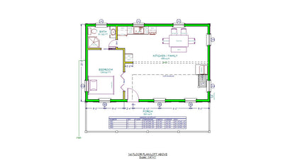 The ADK "Cedar Point" Family Cabin-20'x32' Plans - Adirondack Cabin Plans