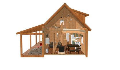 The ADK "Original" Cabin-16'x24' Plans - Adirondack Cabin Plans