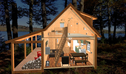 The ADK "Original" Cabin-16'x24' Plans - Adirondack Cabin Plans