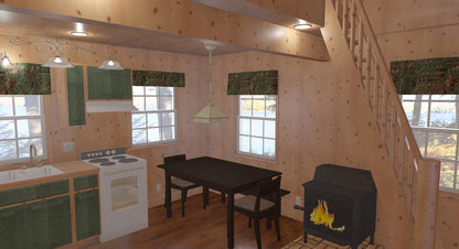The ADK "Original" Cabin-16'x24' Plans - Adirondack Cabin Plans