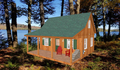 The ADK "Original" Cabin-16'x24' Plans - Adirondack Cabin Plans