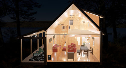 The ADK "Spruce" Cabin-18'x32' Plans - Adirondack Cabin Plans