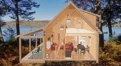 The ADK "Spruce" Cabin-18'x32' Plans - Adirondack Cabin Plans