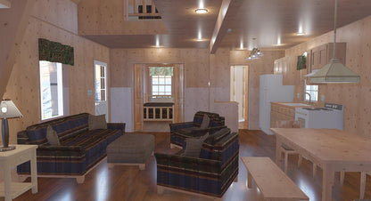 The ADK "Spruce" Cabin-18'x32' Plans - Adirondack Cabin Plans