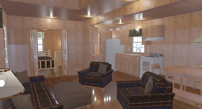 The ADK "Spruce" Cabin-18'x32' Plans - Adirondack Cabin Plans