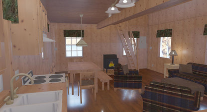 The ADK "Spruce" Cabin-18'x32' Plans - Adirondack Cabin Plans