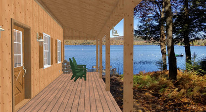 The ADK "Spruce" Cabin-18'x32' Plans - Adirondack Cabin Plans