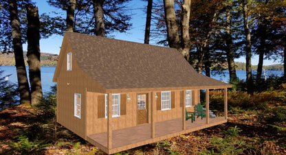 The ADK "Spruce" Cabin-18'x32' Plans - Adirondack Cabin Plans