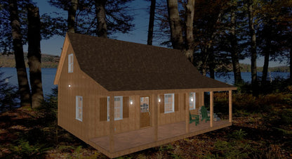 The ADK "Spruce" Cabin-18'x32' Plans - Adirondack Cabin Plans