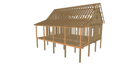 The ADK "Spruce" Cabin-18'x32' Plans - Adirondack Cabin Plans