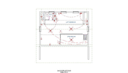 The ADK "Beaver Creek" Cabin-20'x28' Full Foundation Plans - Adirondack Cabin Plans