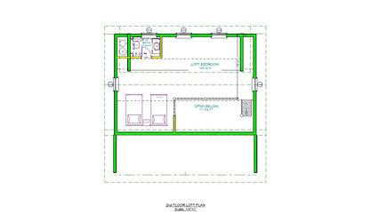 The ADK "Beaver Creek" Cabin-20'x28' Full Foundation Plans - Adirondack Cabin Plans