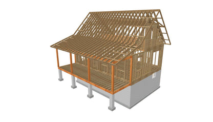 The ADK "Beaver Creek" Cabin-20'x28' Full Foundation Plans - Adirondack Cabin Plans
