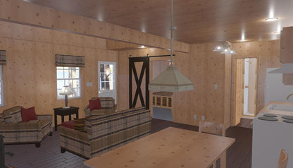 The ADK "Beaver Creek" Cabin-20'x28' Full Foundation Plans - Adirondack Cabin Plans