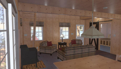 The ADK "Beaver Creek" Cabin-20'x28' Full Foundation Plans - Adirondack Cabin Plans