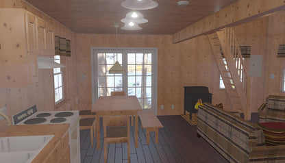 The ADK "Beaver Creek" Cabin-20'x28' Full Foundation Plans - Adirondack Cabin Plans