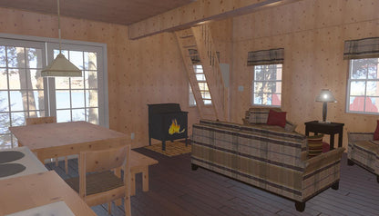 The ADK "Beaver Creek" Cabin-20'x28' Full Foundation Plans - Adirondack Cabin Plans