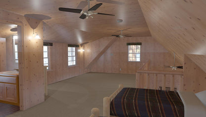 The ADK "Beaver Creek" Cabin-20'x28' Full Foundation Plans - Adirondack Cabin Plans