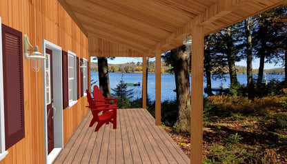 The ADK "Beaver Creek" Cabin-20'x28' Full Foundation Plans - Adirondack Cabin Plans