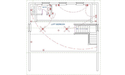 The ADK "Beaver Creek" Cabin-20'x28' Plans, Full Loft, Stairs, Deck Adirondack Cabin Plans