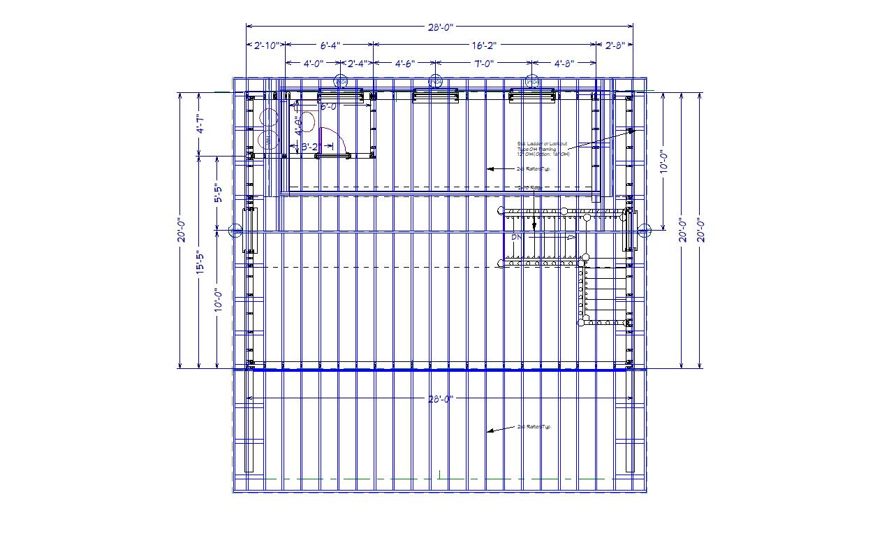 The ADK "Beaver Creek" Cabin-20'x28' Plans, Full Loft, Stairs, Deck Adirondack Cabin Plans