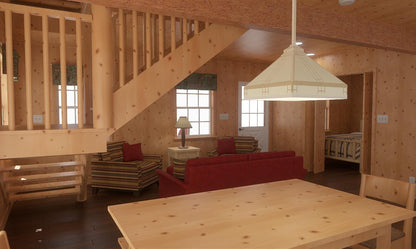 The ADK "Beaver Creek" Cabin-20'x28' Plans, Full Loft, Stairs, Deck Adirondack Cabin Plans