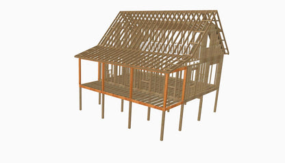 The ADK "Beaver Creek" Cabin-20'x28' Plans - Adirondack Cabin Plans