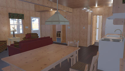 The ADK "Beaver Creek" Cabin-20'x28' Plans - Adirondack Cabin Plans