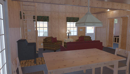 The ADK "Beaver Creek" Cabin-20'x28' Plans - Adirondack Cabin Plans