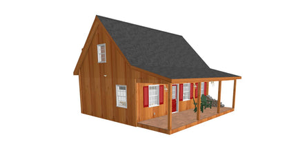 The ADK "Beaver Creek" Cabin-20'x28' Plans - Adirondack Cabin Plans