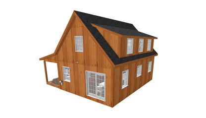 The ADK "Beaver Creek" Cabin-20'x28' Plans - Adirondack Cabin Plans