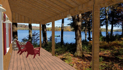 The ADK "Cedar Point" Family Cabin-20'x32' Full Foundation Plans - Adirondack Cabin Plans