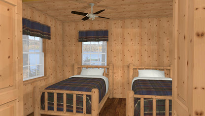 The ADK "Cedar Point" Family Cabin-20'x32' Full Foundation Plans - Adirondack Cabin Plans