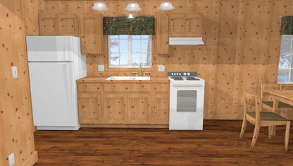 The ADK "Cedar Point" Family Cabin-20'x32' Full Foundation Plans - Adirondack Cabin Plans