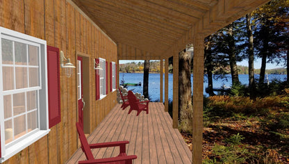 The ADK "Cedar Point" Family Cabin-20'x32' Plans - Adirondack Cabin Plans